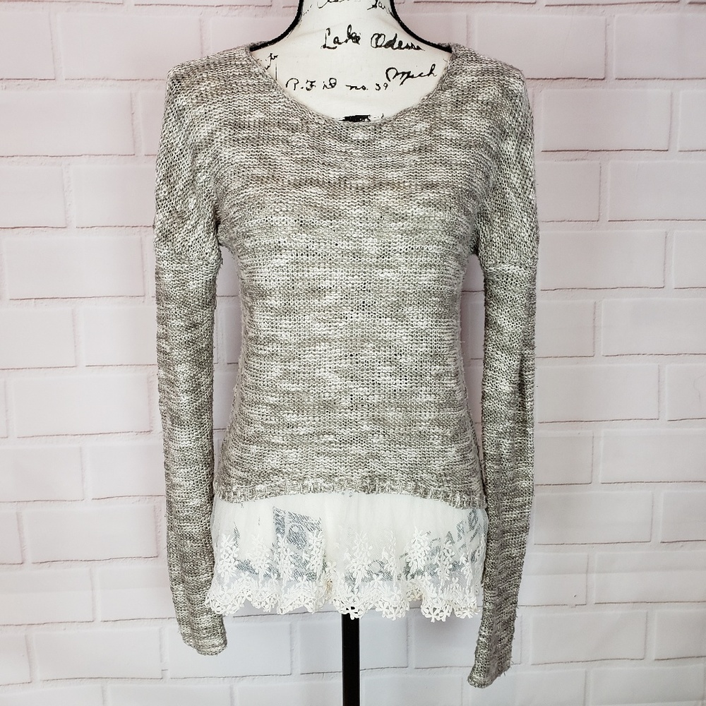 Rewind Lace Hem Sweater Size S